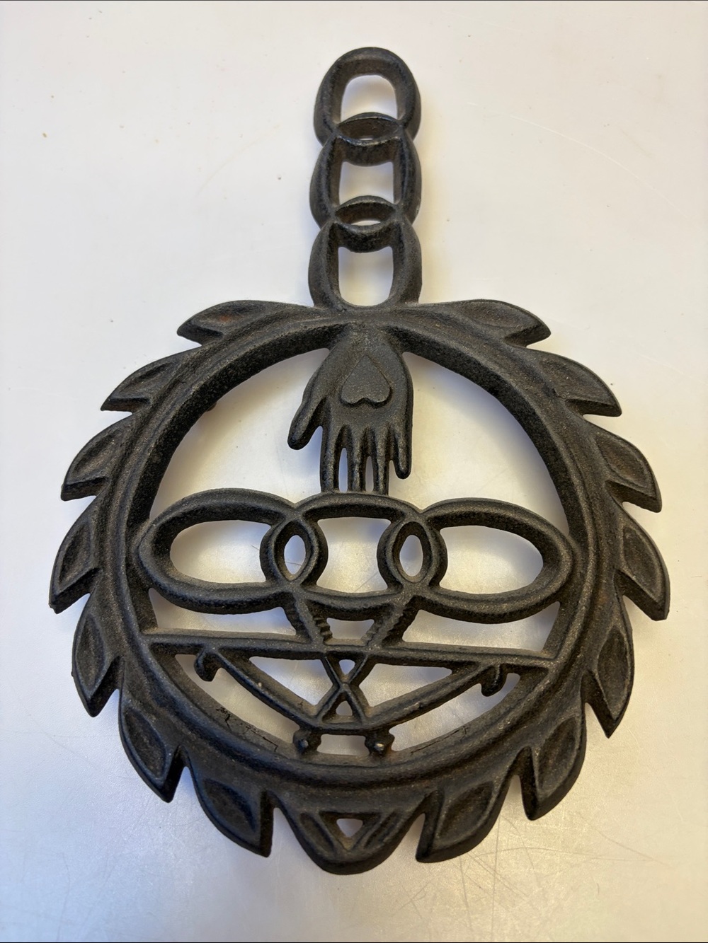 Vintage Odd Fellows Cast Iron Trivet: IOOF Collectible Decor WILTON